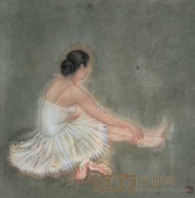 蒋采萍  舞者 立轴 74.5×73.5cm